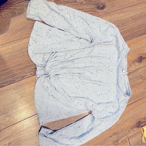 Old Navy girls knitted front Light blue speckled Textured Top